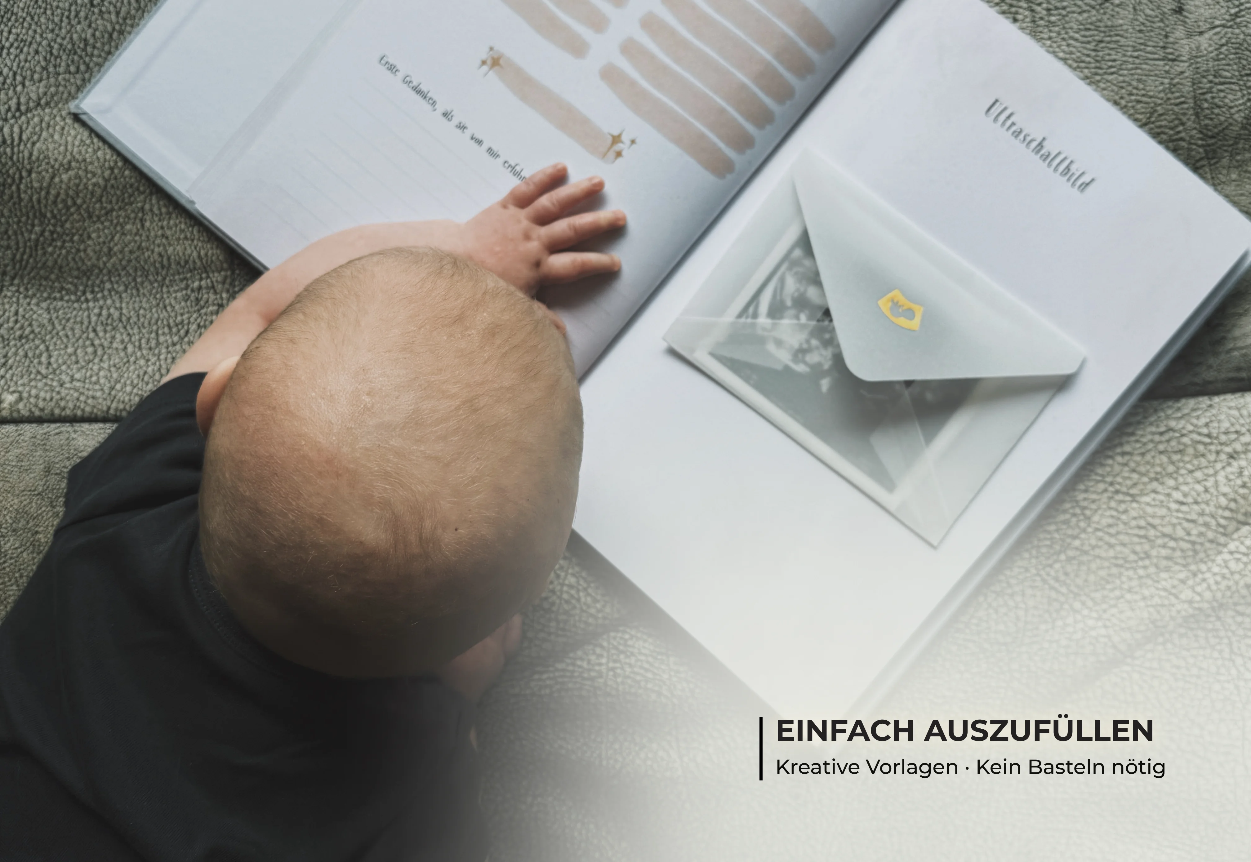 Mriella Piccolo Babyalbum mit Ultraschallbild und vorgedruckten Eintragsfeldern